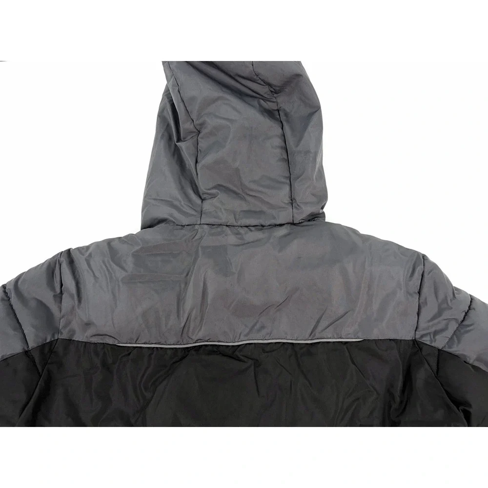 Wonder Nation Boys Puffer Jacket Coat Hooded Winter Black Gray Kids Size S 6-7
